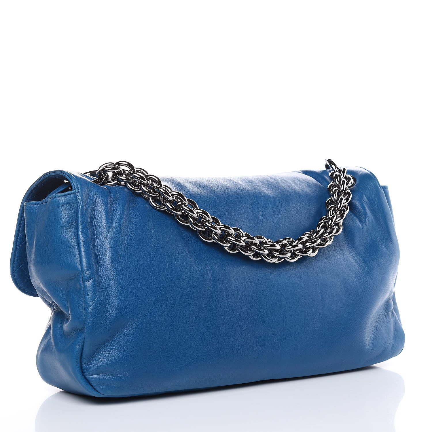 Chanel Lambskin Soft and Chain Large Flap Blue 3 of 11