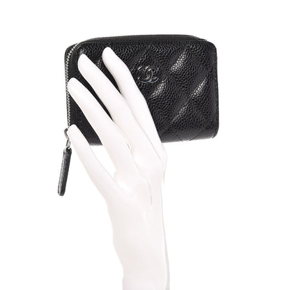 Chanel Caviar Quilted Zip Coin Purse Black 2 of 8