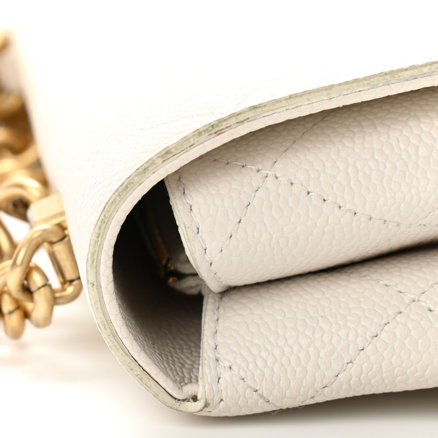 Chanel Grained Calfskin Small Stitched Flap White 15 of 16
