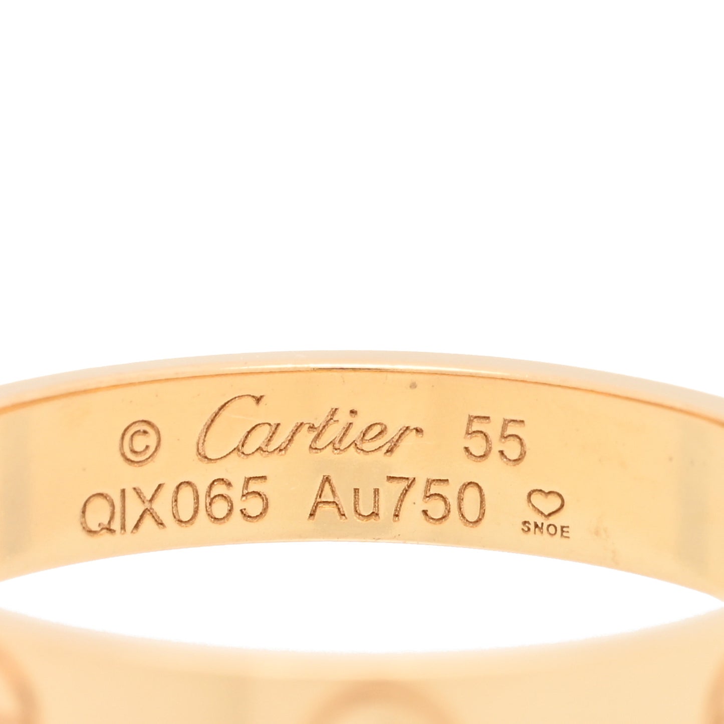 18K Yellow Gold 3.5mm LOVE Wedding Band Ring 55 7.25