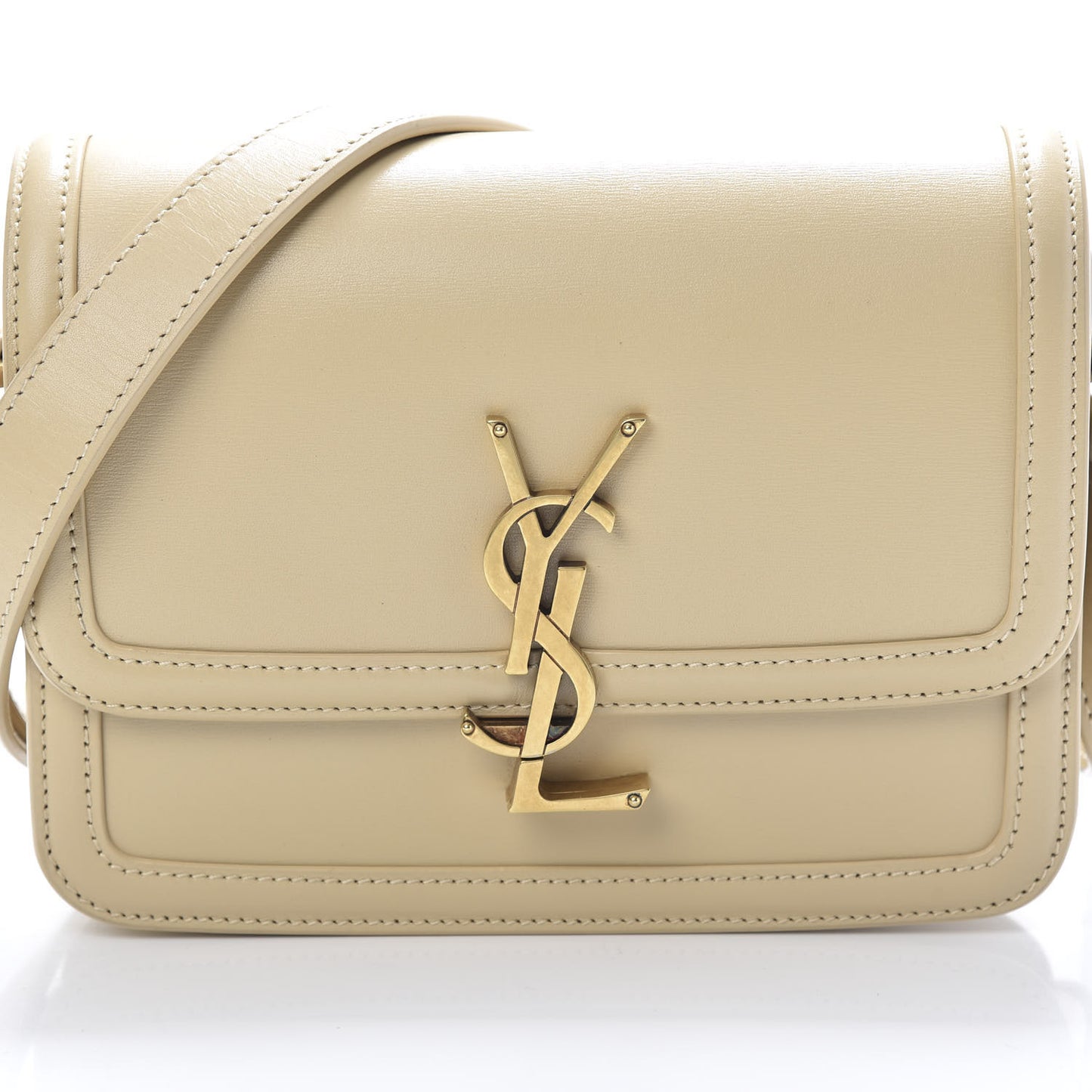 Smooth Calfskin Small Solferino Satchel Ivory Natural