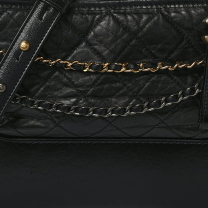 Chanel Aged Calfskin Quilted Medium Gabrielle Logo Hobo Black 8 of 11