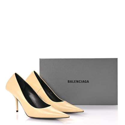 Balenciaga Nappa Square Knife 80mm Pumps 38 Beige Argile 9 of 9