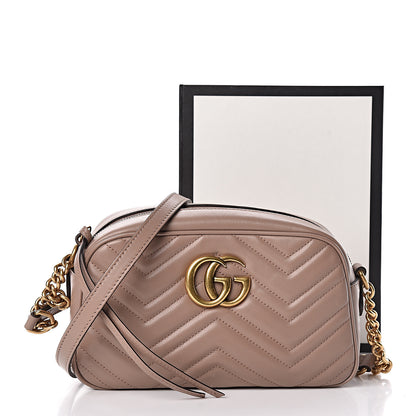 Gucci Calfskin Matelasse Small GG Marmont Chain Shoulder Bag Porcelain Rose 11 of 11