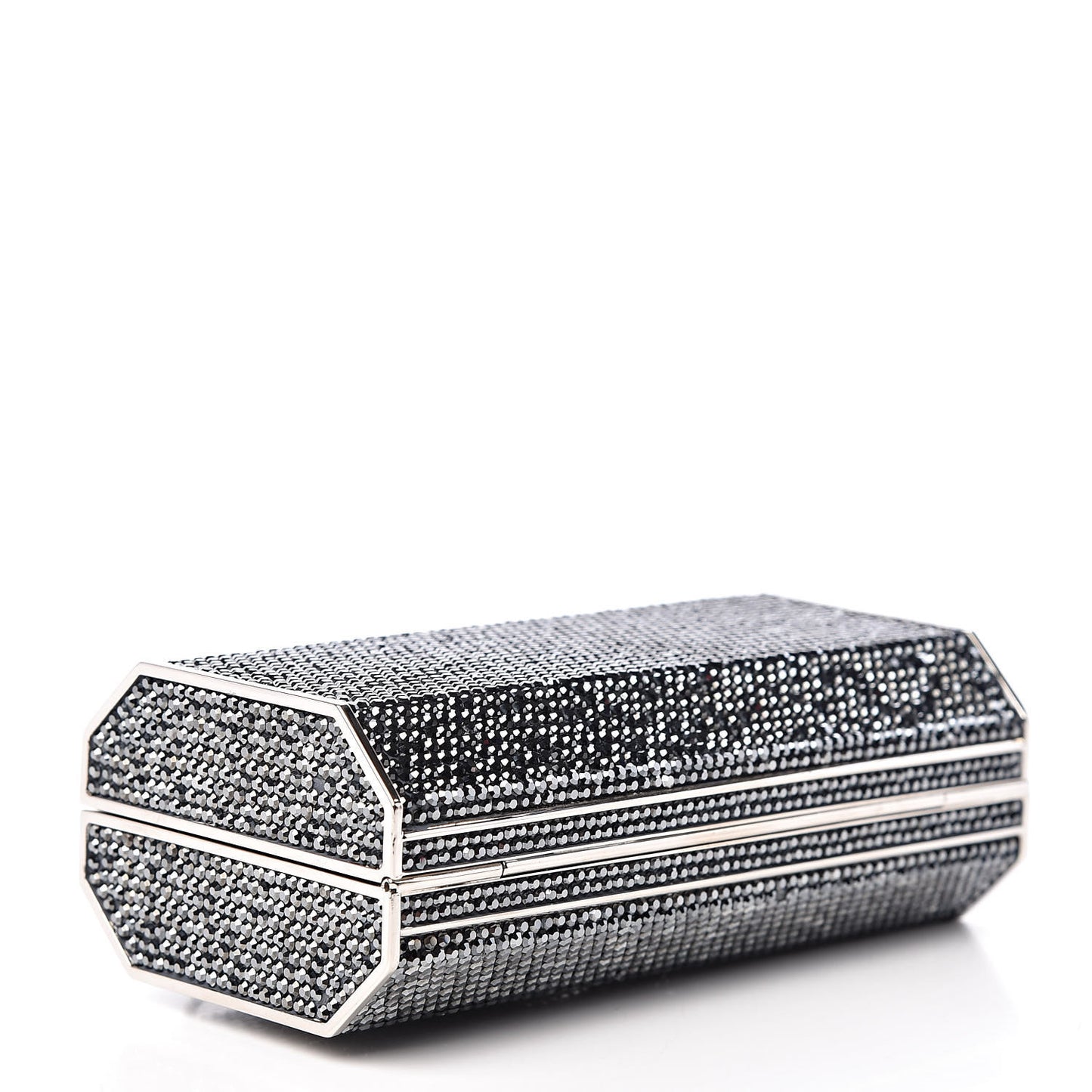 Swarovski Crystal Minaudiere Clutch Silver