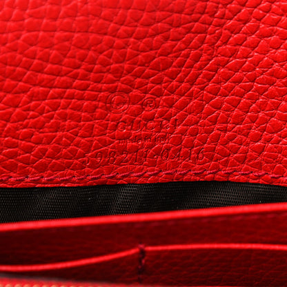 Gucci Pebbled Calfskin Soho Wallet on Chain Hibiscus Red 6 of 8