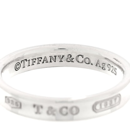 Tiffany Sterling Silver Narrow 1837 Band Ring 60 9 8 of 10