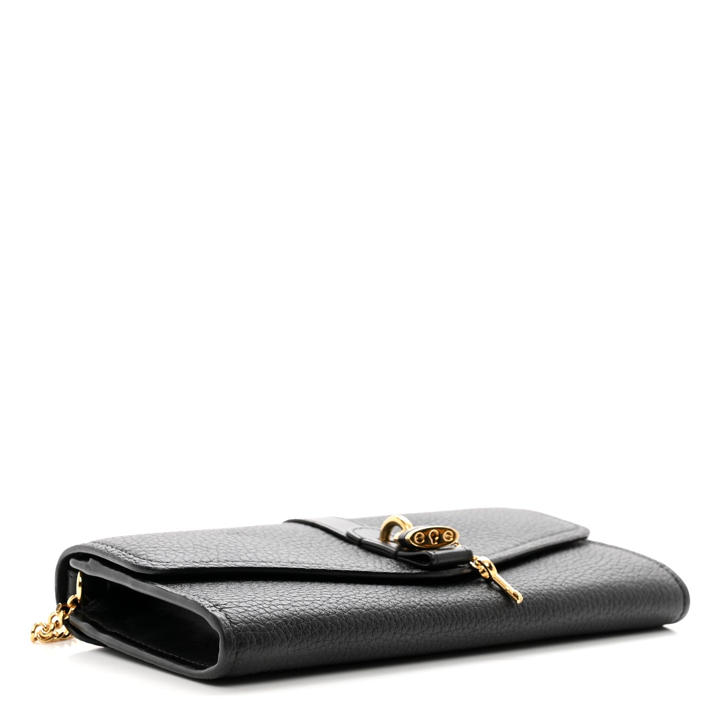 Chloe Shiny Grained Calfskin Aby Wallet on Chain Black 4 of 10