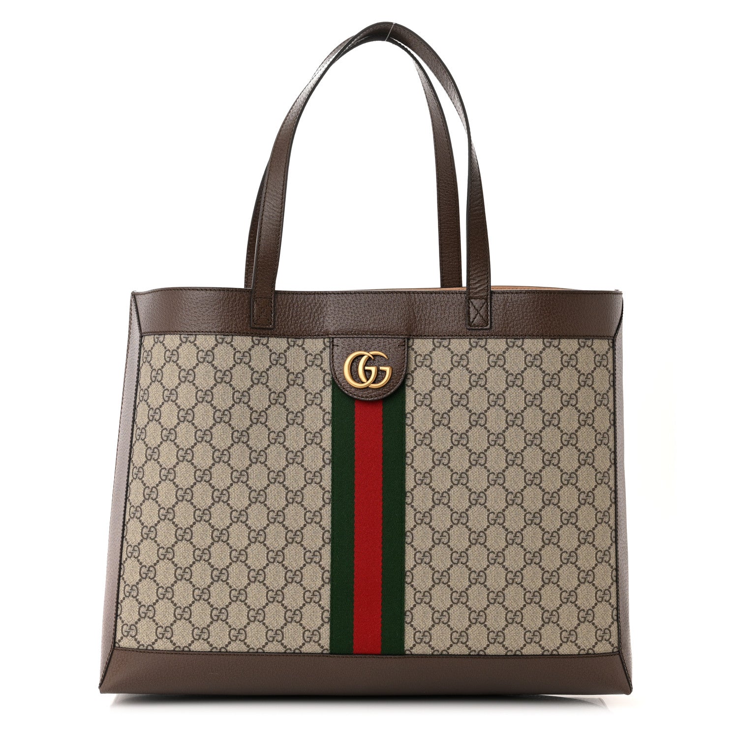 Gucci GG Supreme Monogram Web Ophidia Tote Brown 3 of 13