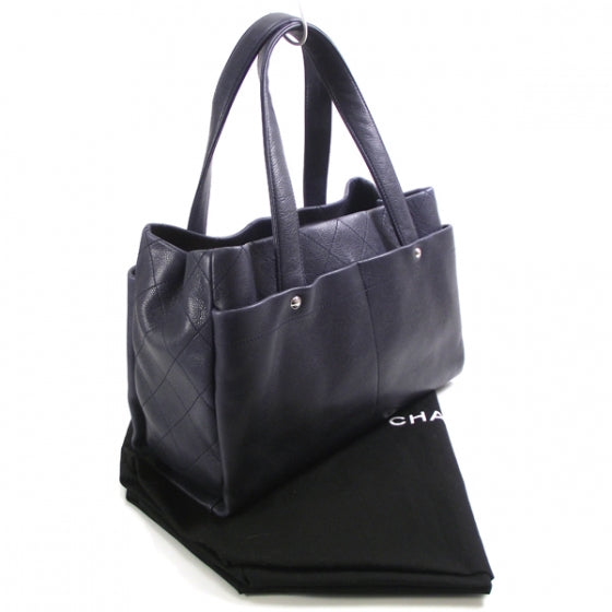 Chanel Caviar Executive Cerf Shopper Tote Navy 3 of 12