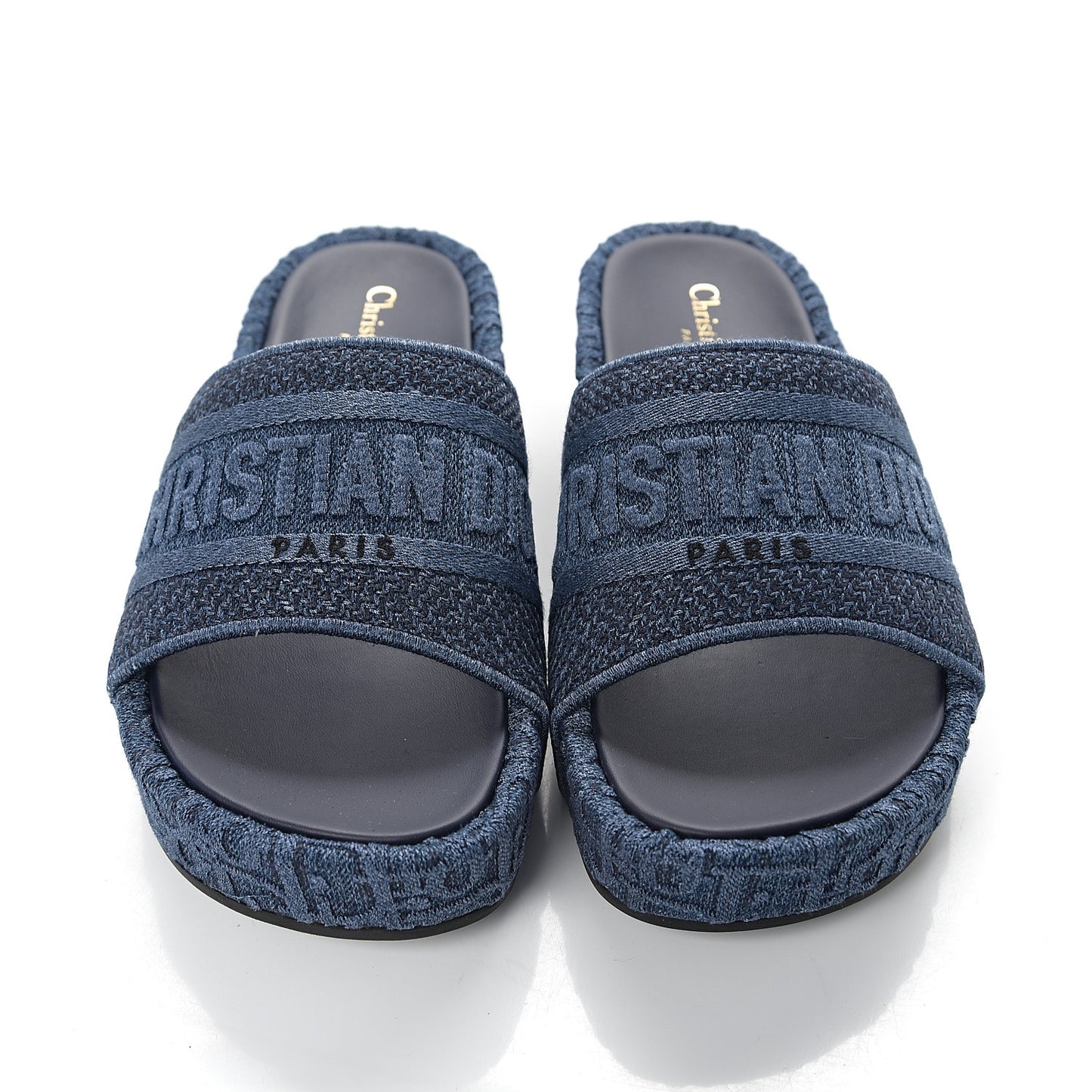 Oblique Denim D-Way Platform Sandal 38 Blue
