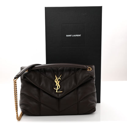Saint Laurent Lambskin Quilted Small Loulou Puffer Monogram Chain Satchel Dark Ganache 11 of 11