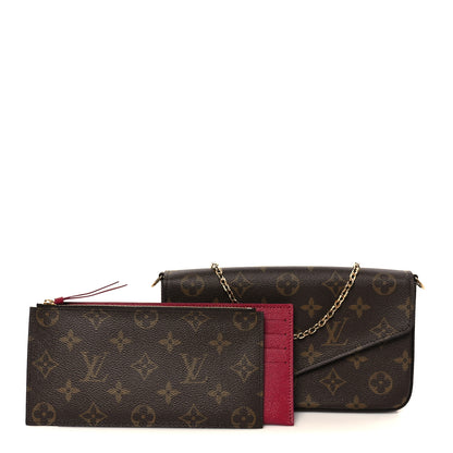 Louis Vuitton Monogram Pochette Felicie Chain Wallet Fuchsia 3 of 16