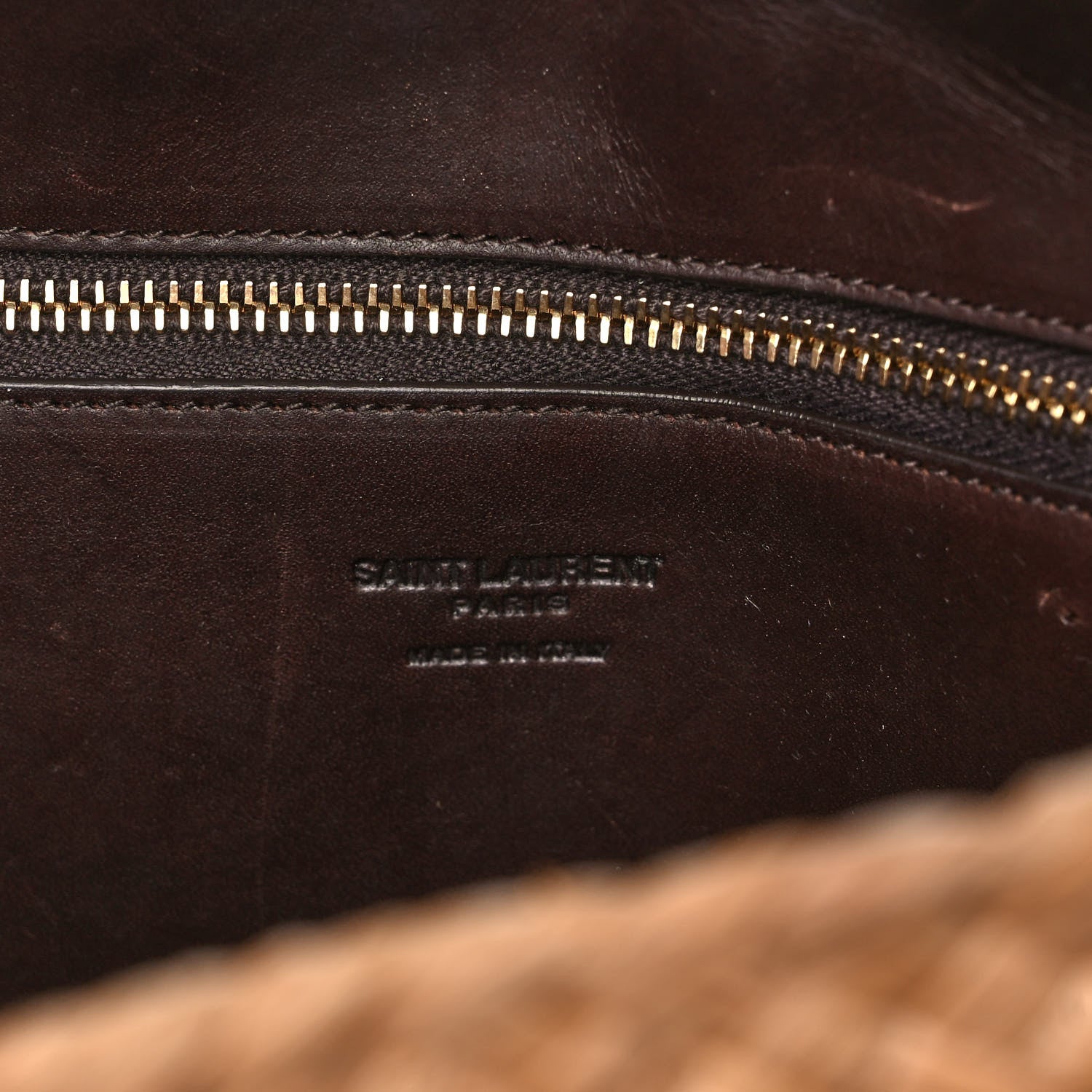 Saint Laurent Raffia Calfskin Small Panier Tote Naturale Nut 5 of 14