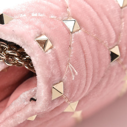 Valentino Garavani Velvet Rockstud Spike Wallet on Chain Water Rose 8 of 8