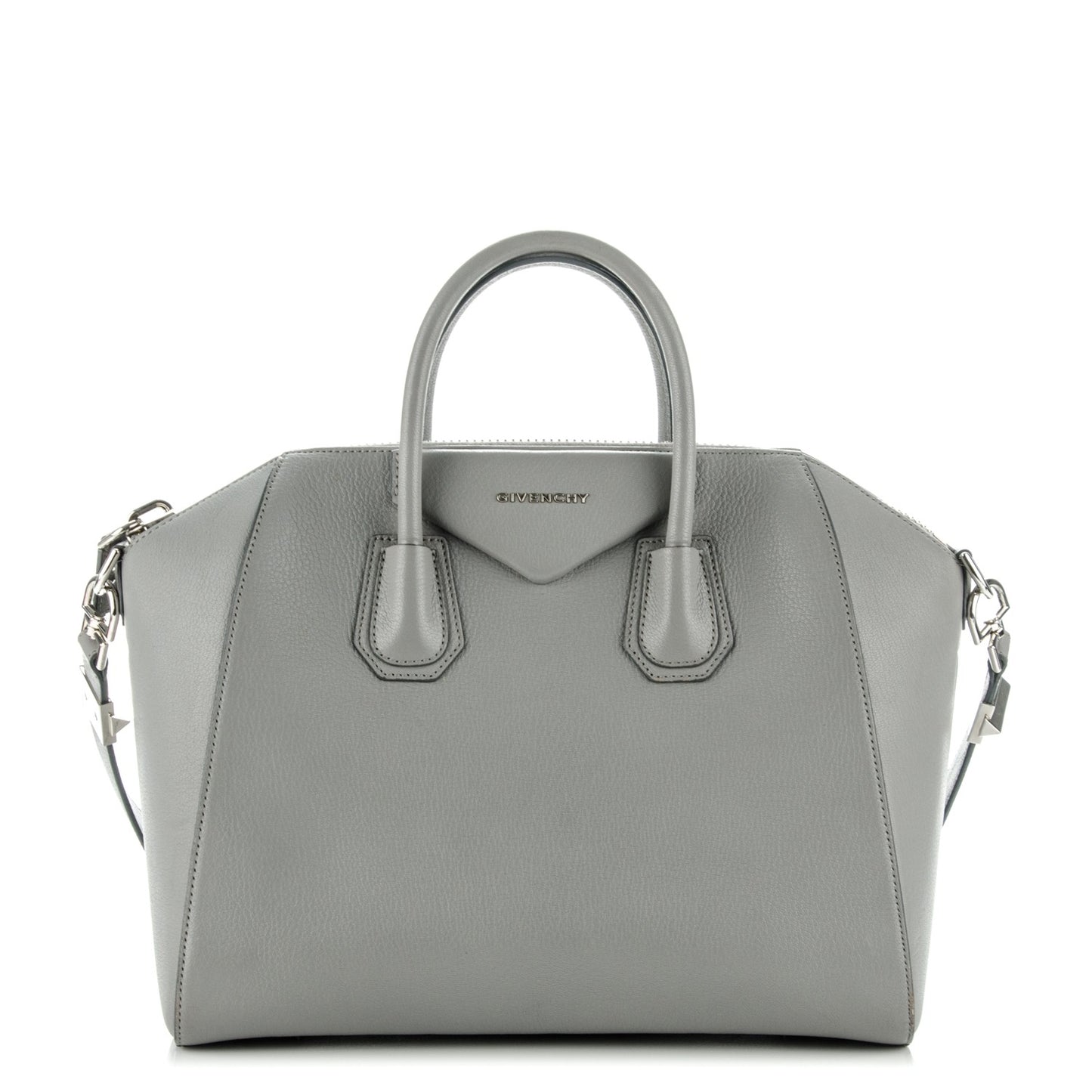 Sugar Goatskin Medium Antigona Pearl Grey