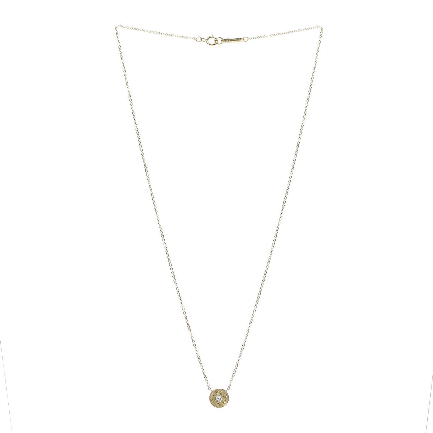18K Yellow Gold Diamond 1837 Circle Pendant Necklace