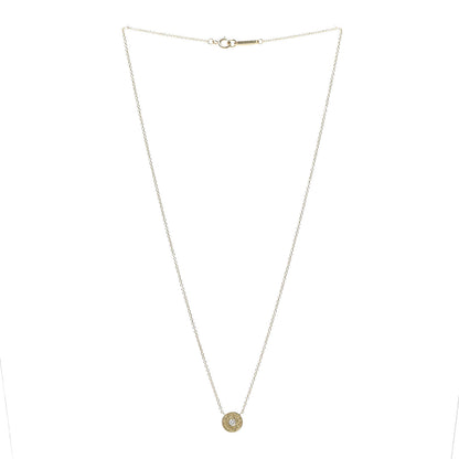 Tiffany 18K Yellow Gold Diamond 1837 Circle Pendant Necklace 3 of 6