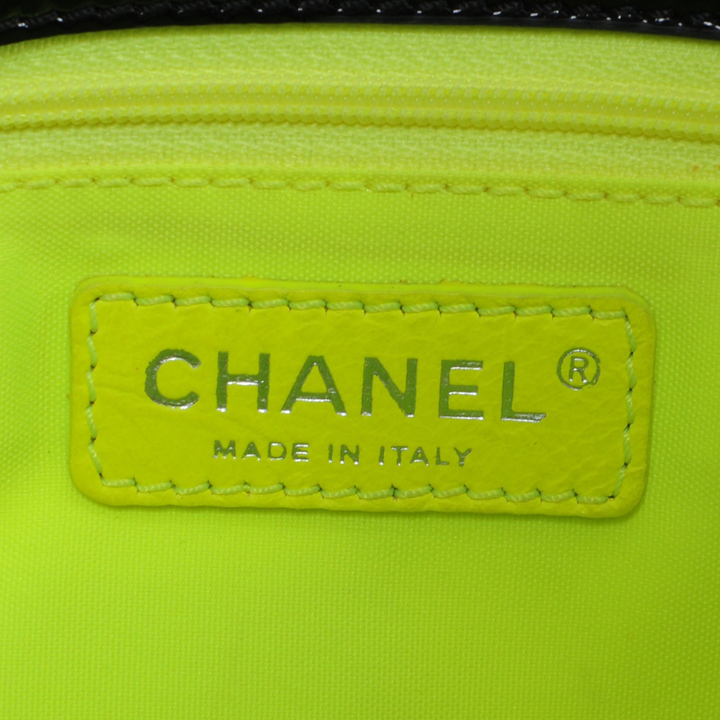 Patent Day Glo Double Sided Flap Bag Black