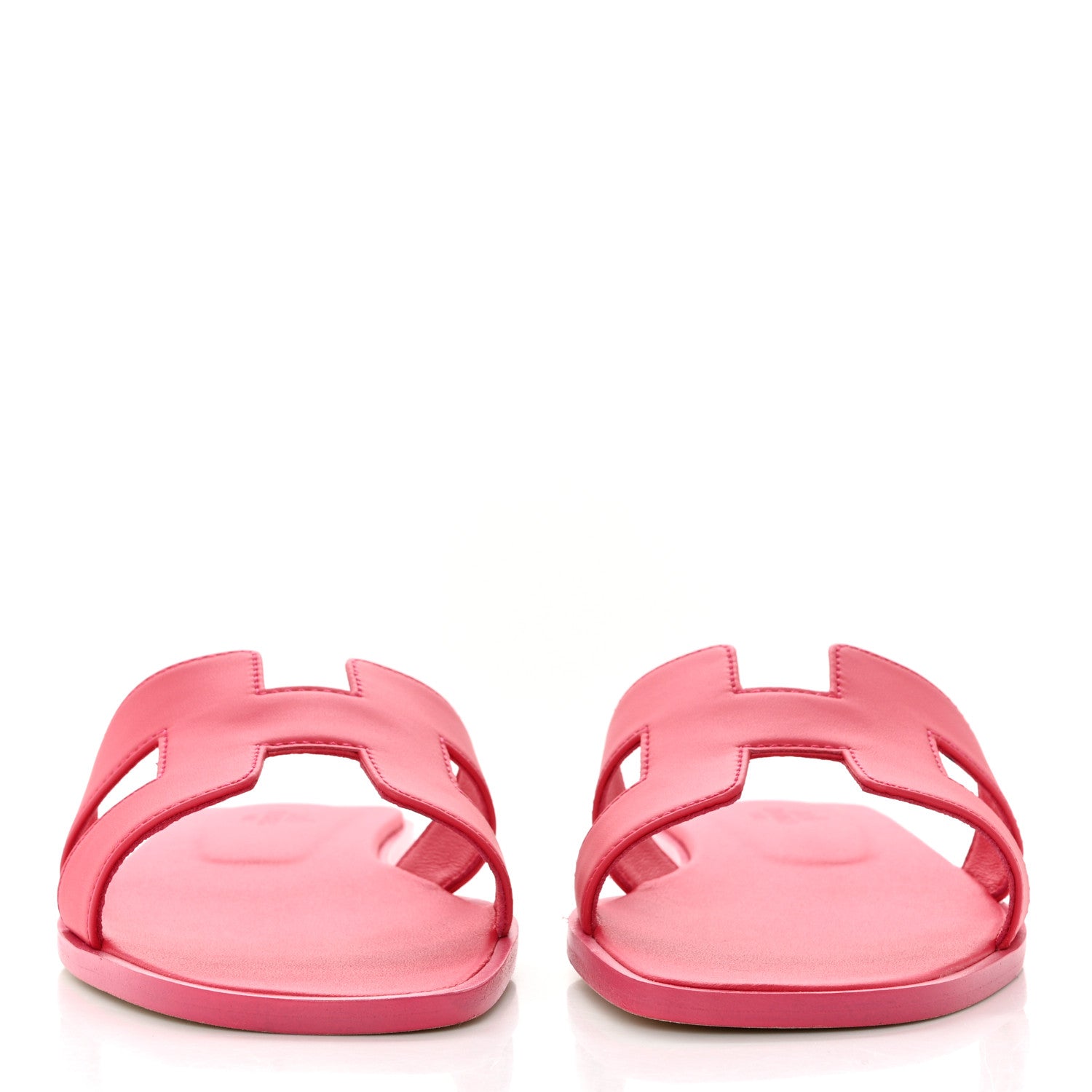 Hermes Box Calfskin Oran Sandals 38.5 Rose Vinicunca 2 of 9
