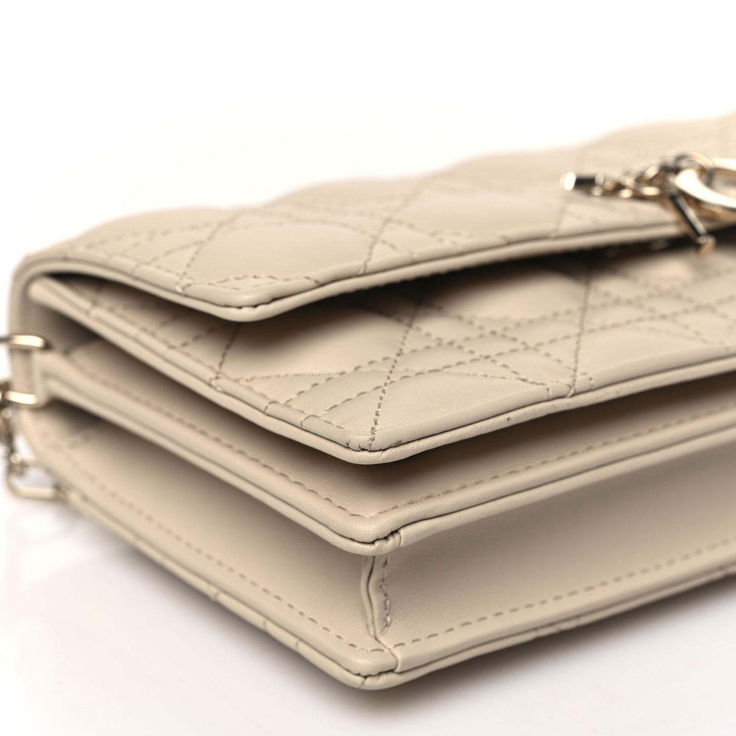 Lambskin Chain Lady My Dior Mini Chain Pouch Caramel Beige