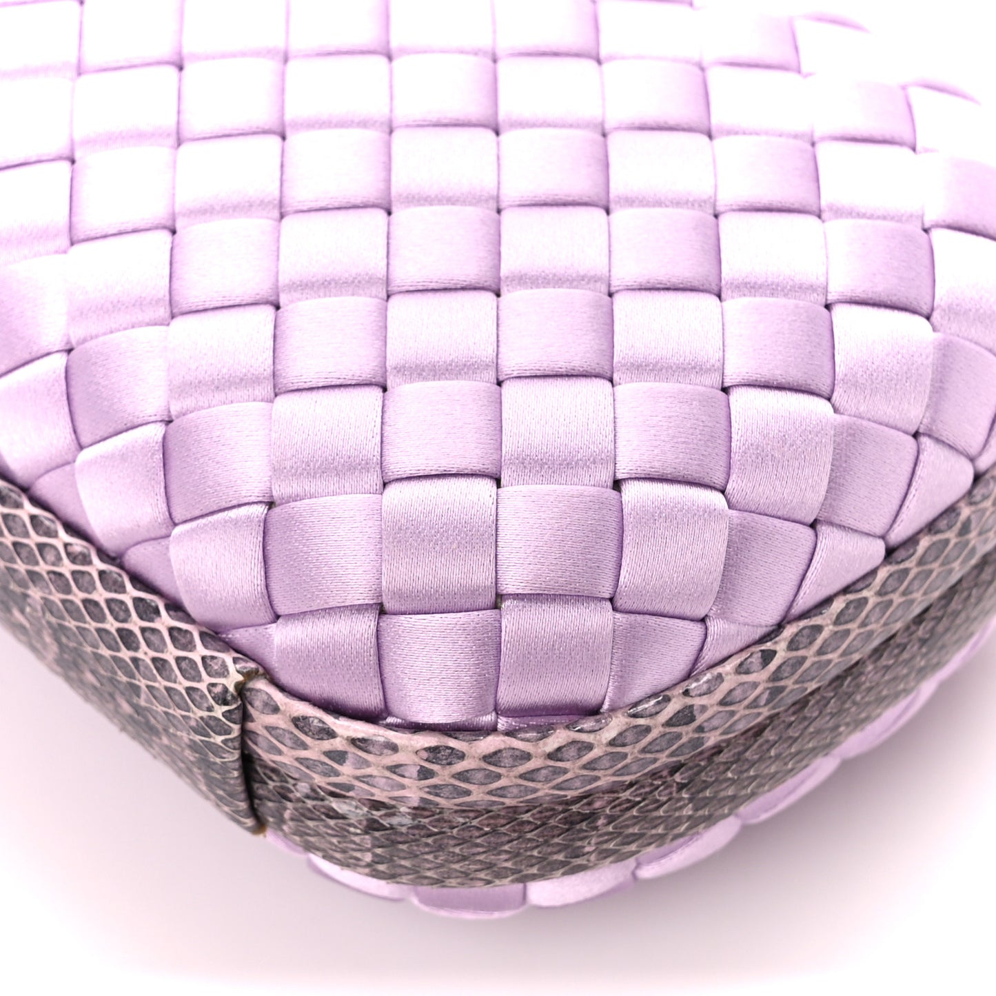 Satin Intreccio Impero Ayers Knot Clutch Lilac
