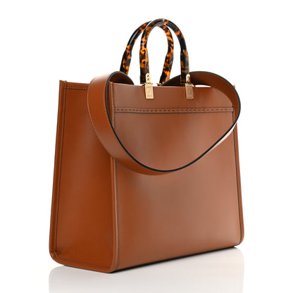 Fendi Vitello King Plexiglass Medium Fendi Sunshine Shopper Tote Cuoio 3 of 12