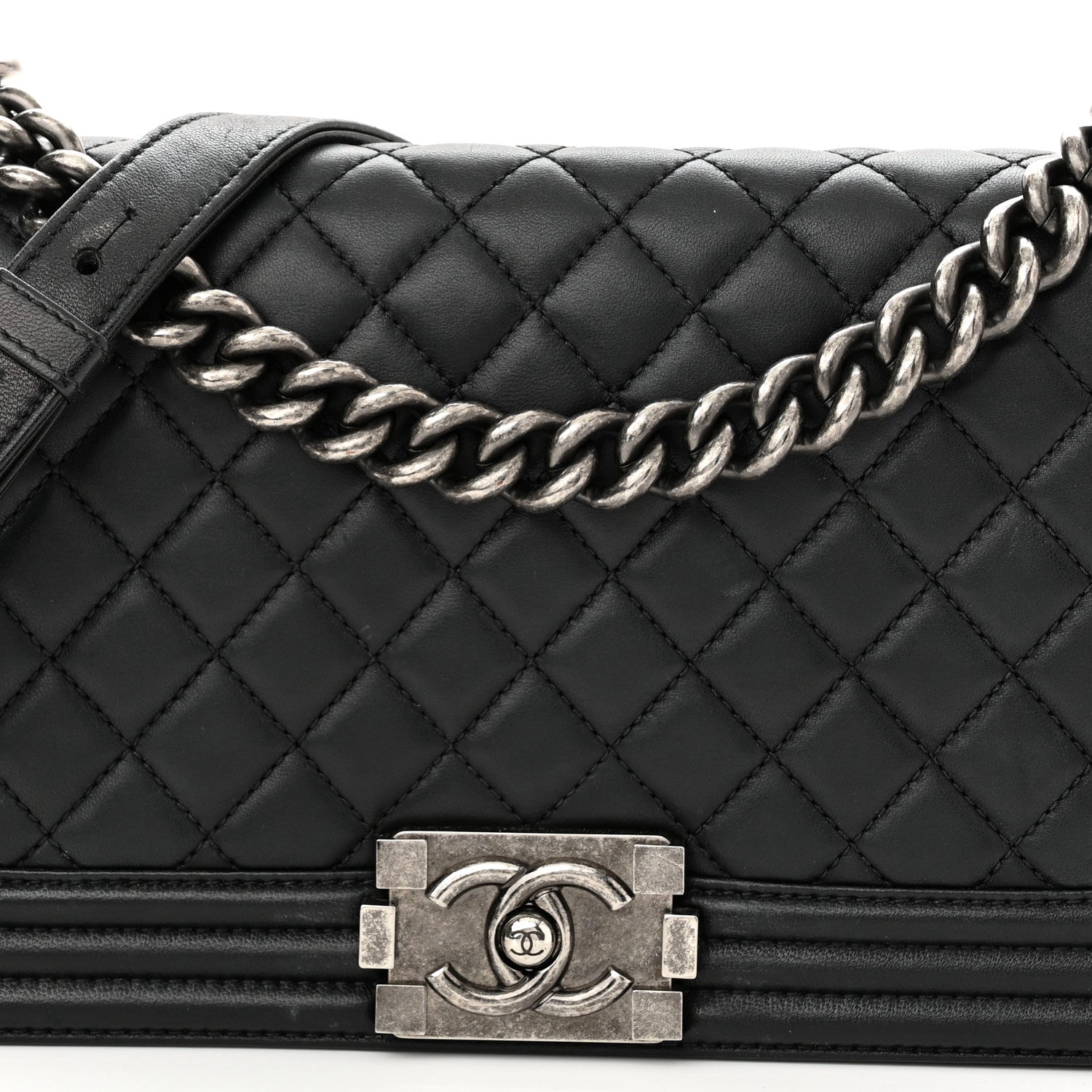 Chanel Lambskin Quilted Medium Boy Flap Black 8 of 12
