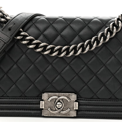 Chanel Lambskin Quilted Medium Boy Flap Black 8 of 12