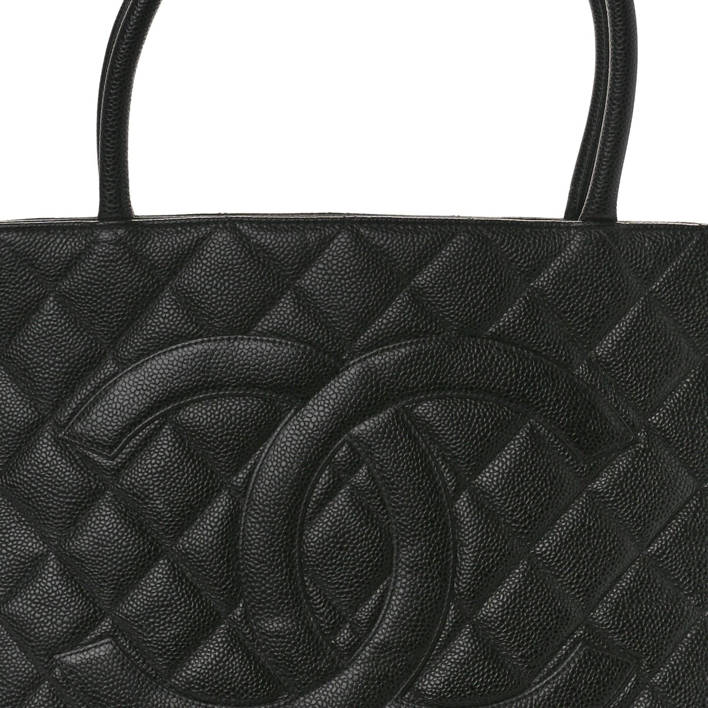 Caviar Quilted Medallion Tote Black