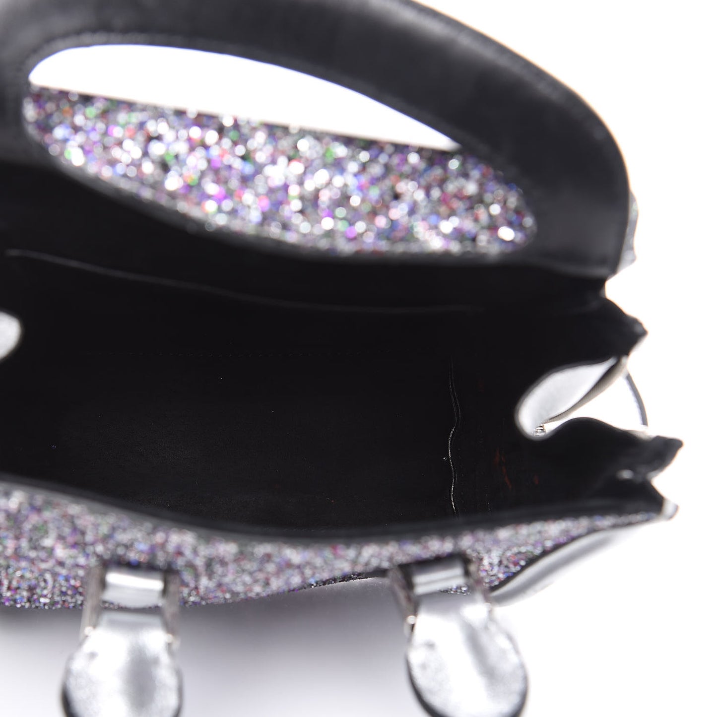 Metallic Calfskin Glitter Mini Heroine Grey Multicolor