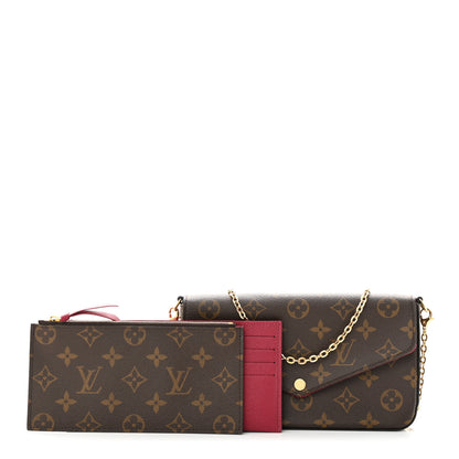 Louis Vuitton Monogram Pochette Felicie Chain Wallet Fuchsia 3 of 14