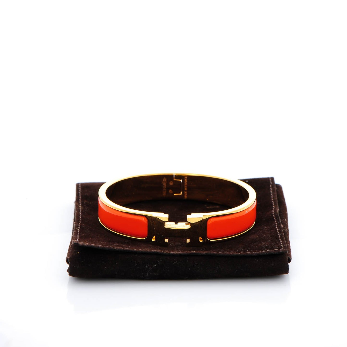 Enamel Narrow Clic Clac H Bracelet PM Orange