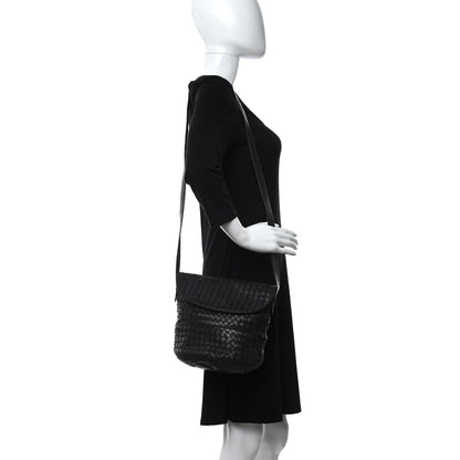 Bottega Veneta Nappa Intrecciato Crossbody Flap Bag Black 2 of 9