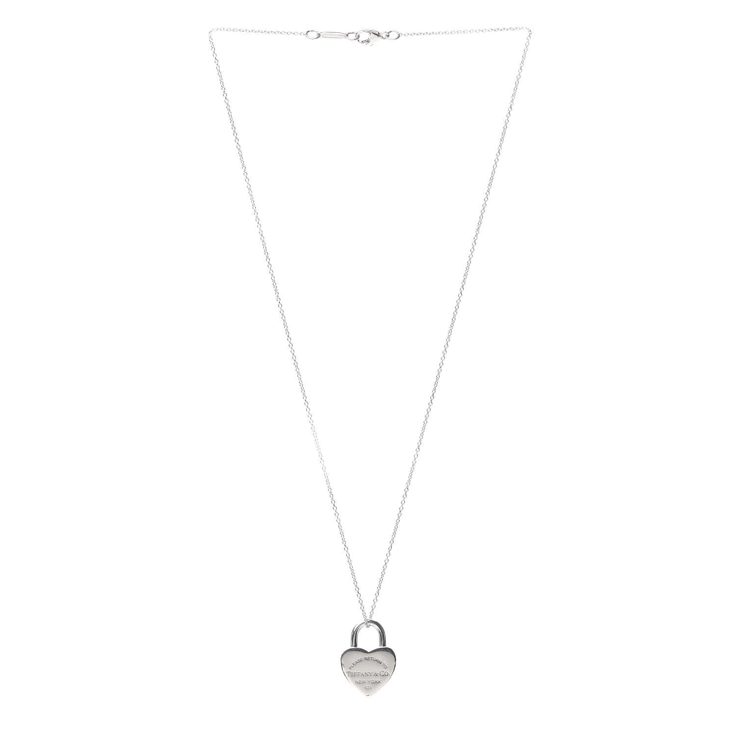 Tiffany Sterling Silver Return to Heart Lock Pendant Necklace 3 of 4