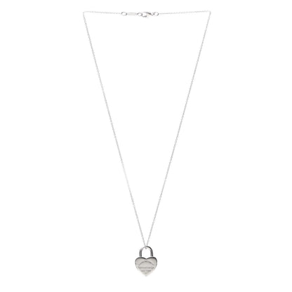 Tiffany Sterling Silver Return to Heart Lock Pendant Necklace 3 of 4