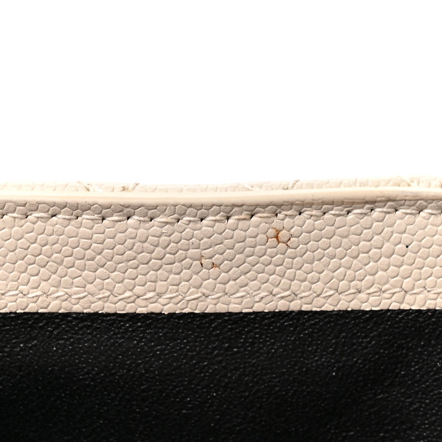 Saint Laurent Grain De Poudre Mixed Matelasse Triquilt Monogram Compact Tri Fold Wallet Blanc Vintage 9 of 9