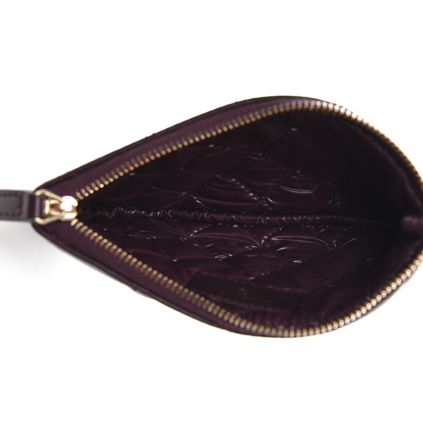 Lambskin Quilted Small Cosmetic Case Dark Purple