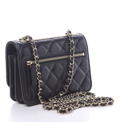 Chanel Lambskin Quilted Mini Trendy CC Wallet On Chain WOC Black 3 of 13