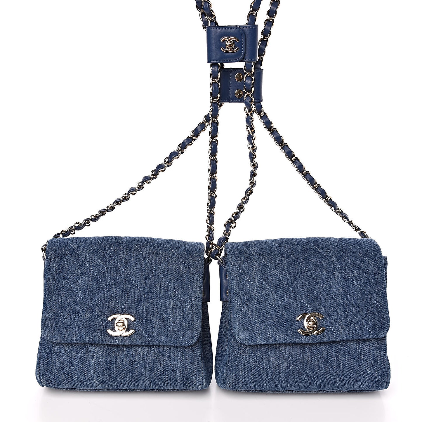 Denim Quilted Side Packs Blue