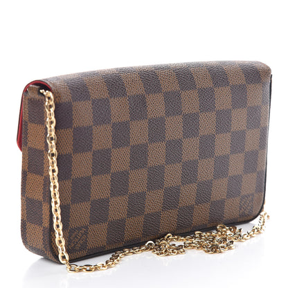 Louis Vuitton Damier Ebene Pochette Felicie Chain Wallet 4 of 10