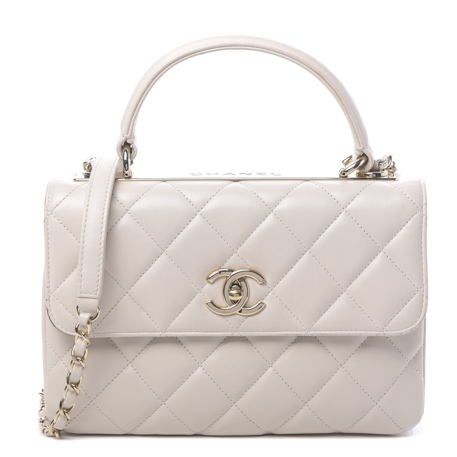 Chanel Lambskin Quilted Small Trendy CC Dual Handle Flap Bag Grey 1 of 16