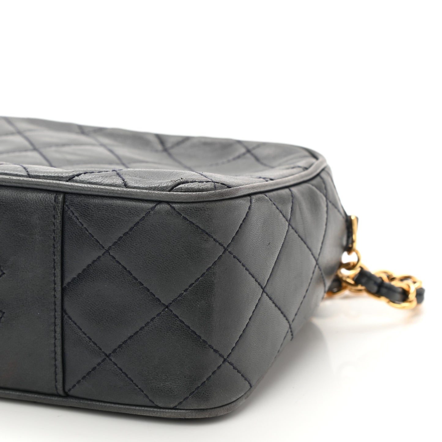 Lambskin Quilted Camera Case Black