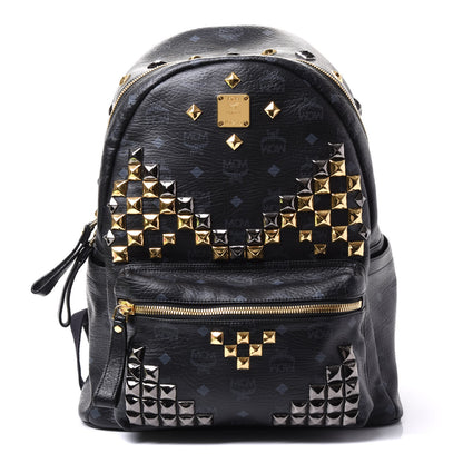 MCM Visetos Studded Medium Stark M Backpack Black 1 of 11