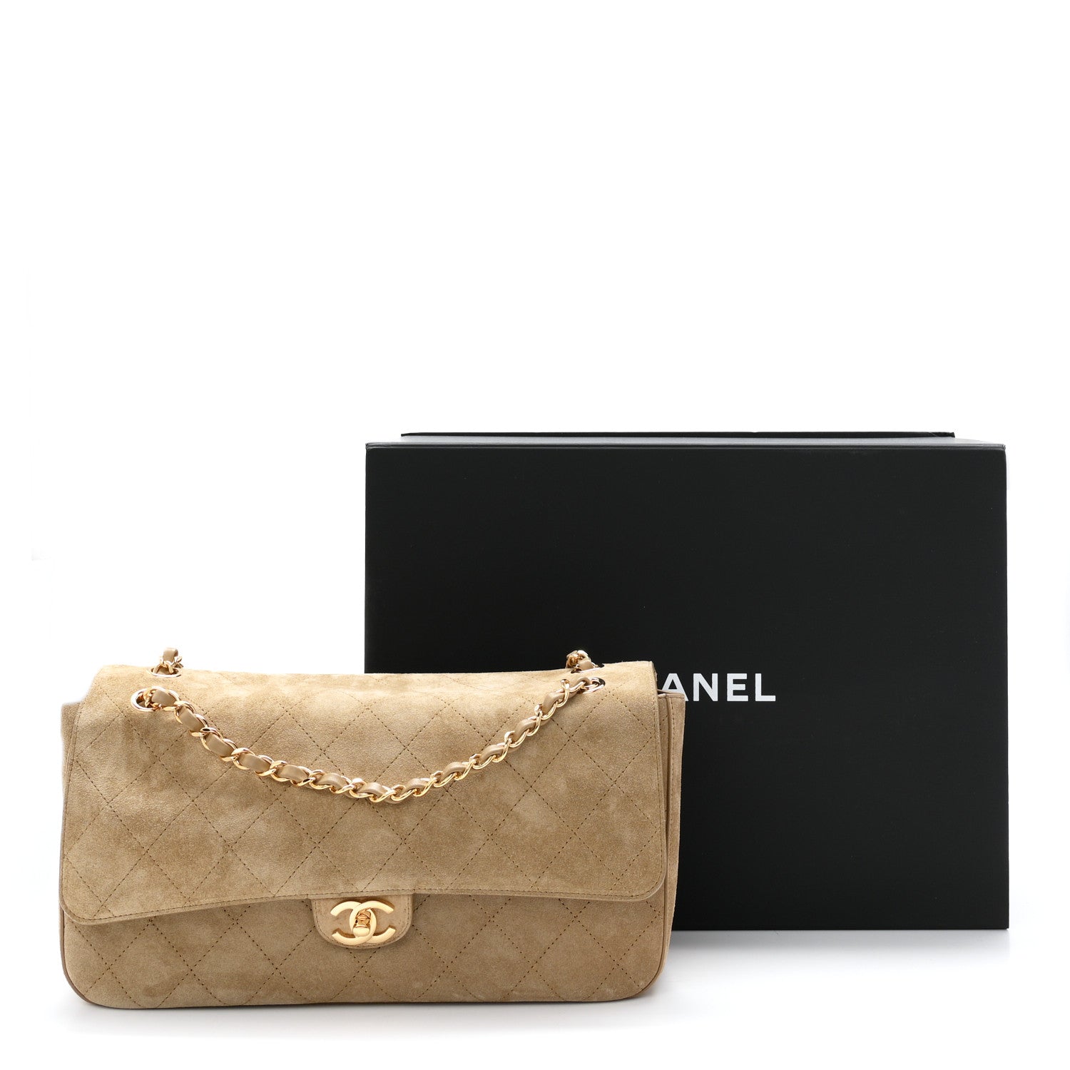 Chanel Suede Calfskin Small Souplissimo Maxi Flap Dark Beige 11 of 11