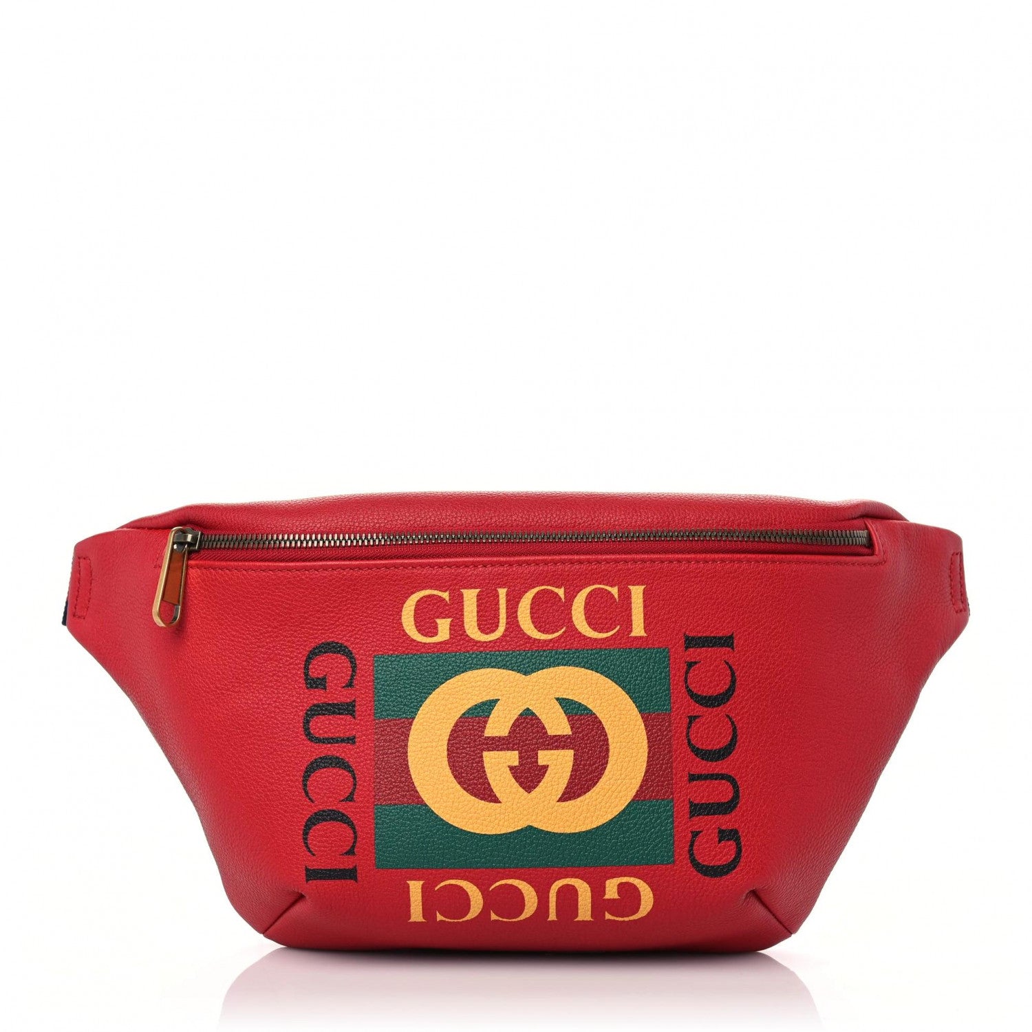 Gucci Grained Calfskin Logo Belt Bag Hibiscus Red 1 of 11