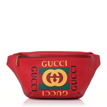 Gucci Grained Calfskin Logo Belt Bag Hibiscus Red 1 of 11