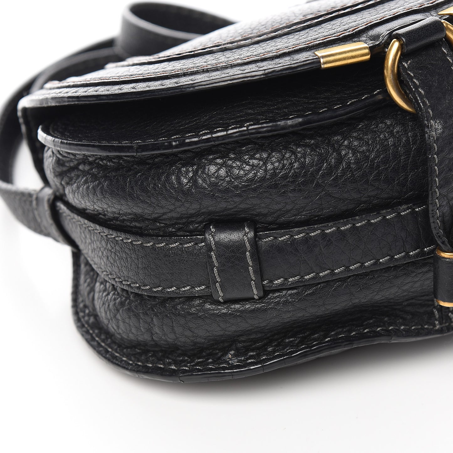Calfskin Mini Marcie Round Crossbody Bag Black