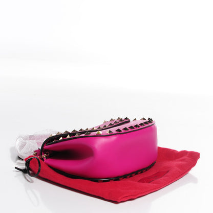 Valentino Garavani Vitello Rockstud Crossbody Saddle Bag Fuxia 5 of 10