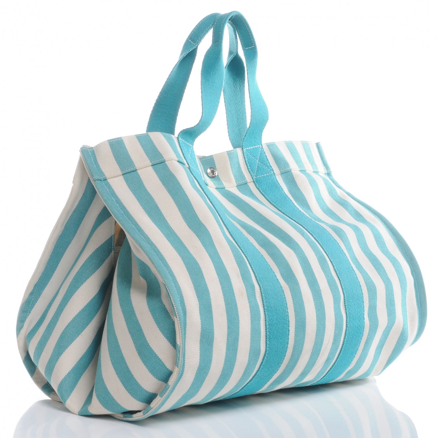 Hermes Toile Striped Cannes GM Beach Tote 3 of 9